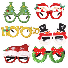 Novelty Christmas Party Gift Decoration Glitter Christmas Plastic Party Glasses For Kids